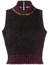 VERSACE VERSACE SLEEVELESS KNITTED TOP - 黑色