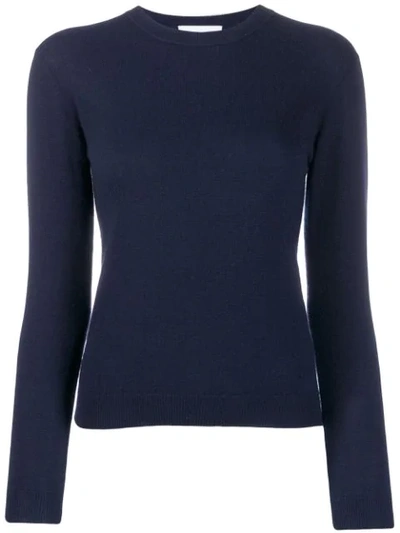 Alexandra Golovanoff Fine Knit Fitted Jumper In Blue