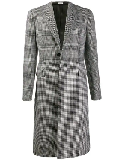 Alexander Mcqueen Single-breasted Checked Wool-twill Overcoat In Black