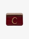 CHLOÉ CHLOÉ RED CROC-EFFECT LEATHER CARD HOLDER,CHC19WP085C0163414187356