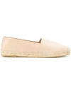 Saint Laurent 10mm Logo Embossed Leather Espadrilles In Pink