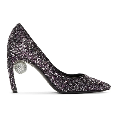 Nicholas Kirkwood Maeva Embellished Glittered Cotton-blend Pumps In Gnf Gunm/fu