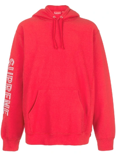 Supreme Logo Sleeve Hoodie In Red