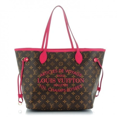 Pre-owned Louis Vuitton Neverfull Monogram Ikat (without Pouch) Mm Indian Rose Lining