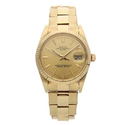 Pre-owned Rolex Date 15037 In Yellow Gold
