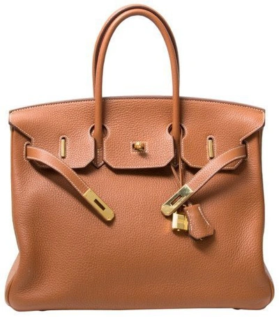 Pre-owned Hermes Birkin Clemence 35 Gold