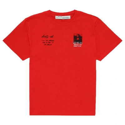 Pre-owned Off-white Slim Fit Monalisa Graphic Print T-shirt Red