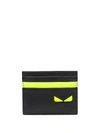 FENDI I SEE YOU FLUO DETAILED LEATHER CARD HOLDER