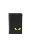 FENDI I SEE YOU FLUO DETAIL LEATHER CARD HOLDER