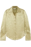 ANNA QUAN LANA CRINKLED-SATIN SHIRT