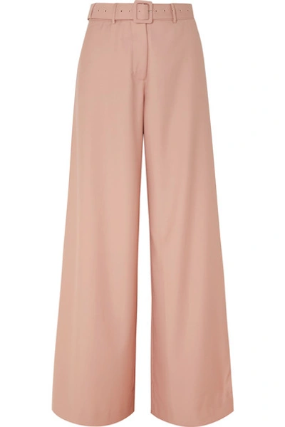 Anna Quan Max Belted Twill Wide-leg Trousers