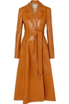 A.W.A.K.E. BELTED FAUX LEATHER COAT