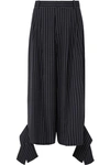 JW ANDERSON CONVERTIBLE PINSTRIPED WOOL-BLEND PANTS