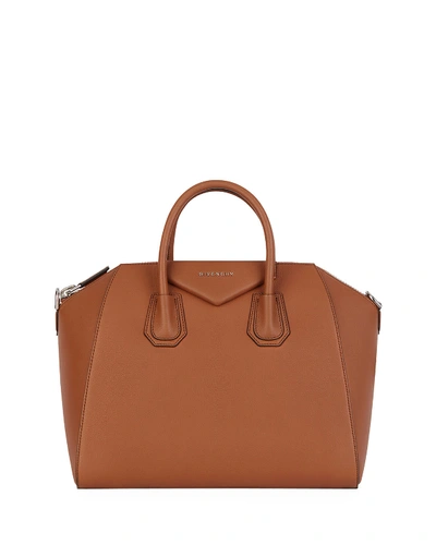 Givenchy Antigona Medium Sugar Goatskin Satchel Bag In Medium Brown
