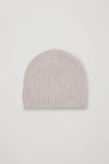 Cos Ribbed Cashmere Hat In Beige