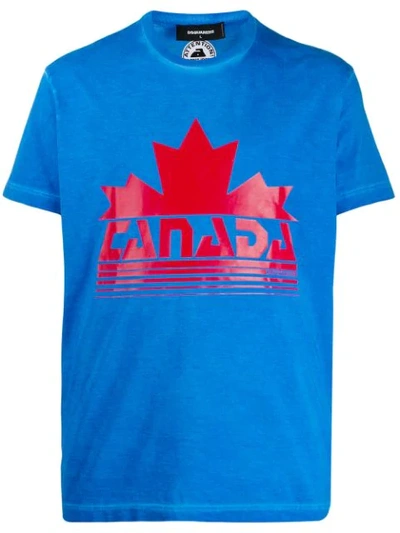 Dsquared2 Canada Print T-shirt In Blue