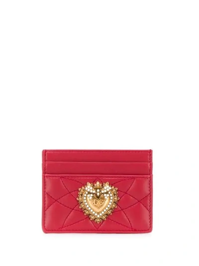 Dolce & Gabbana Sacred Heart Card Holder In Red