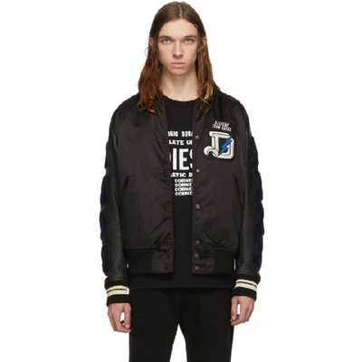 Diesel Embroidered Patch Bomber Jacket In 900 Black
