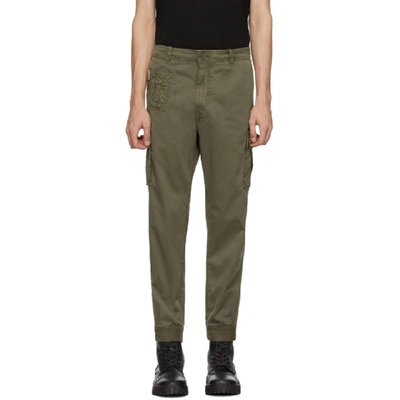 Diesel Overdyed Cargo Trousers In 51f Green