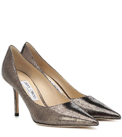 Jimmy Choo Love 85 Metallic Lizard-effect Leather Pumps In Gold