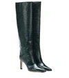 Jimmy Choo Mavis 85 Crocodile-effect Leather Boots In Green
