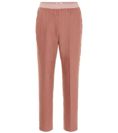 Agnona Wool And Cashmere-blend Trousers In Pastel Pink