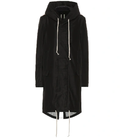 Rick Owens Fishtail Cotton Puffer Parka In Black