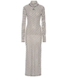 Loewe Stripe Long Sleeve Cotton Jersey Maxi Dress In Blue