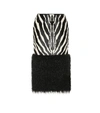 Saint Laurent Calf Hair And Faux Fur Skirt In Black