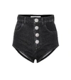 ALESSANDRA RICH HIGH-WAISTED DENIM SHORTS,P00409885