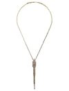 AS29 18KT YELLOW GOLD BAGUETTE TAPERED DIAMOND NECKLACE