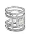 AS29 18KT WHITE GOLD ILLUSION TUBE PAVE DIAMOND RING