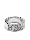 AS29 18KT WHITE GOLD DEUX DOUBLE HALF OCTOGONAL DIAMOND KNUCKLE RING