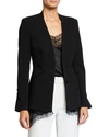 Simkhai Crepe Combo Basque Jacket In Black
