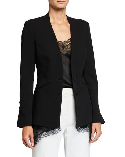 Simkhai Crepe Combo Basque Jacket In Black