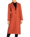 SANTORELLI TAMMY SINGLE-BUTTON NOTCH LAPEL LONG WOOL TWILL COAT,PROD225330325