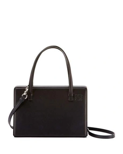 Loewe Postal Leather Shoulder Bag In Black