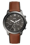 FOSSIL NEUTRA CHRONOGRAPH LEATHER STRAP WATCH, 44MM,FS5512