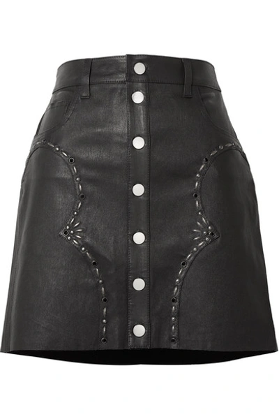 Amiri Western Mini Skirt In Black Denim