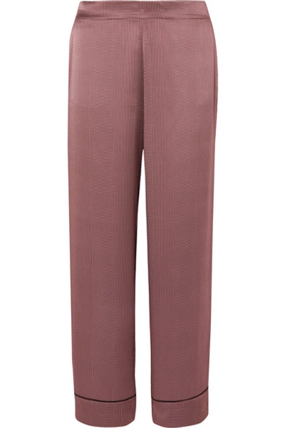 Asceno Polka-dot Silk-satin Pajama Pants In Burgundy