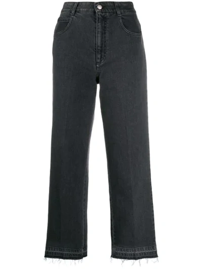 Stella Mccartney Frayed Cropped Jeans - 黑色 In Black