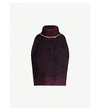 VERSACE HIGH NECK CROPPED WOOL-BLEND TOP
