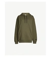 VICTORIA BECKHAM RELAXED-FIT BRAND-EMBROIDERED COTTON-JERSEY HOODY