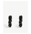 Simone Rocha Medium Wiggle Crystal Hoop Earring In Black