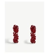 Simone Rocha Crystal Beaded Wiggle Hoop Earrings In Dark Blood