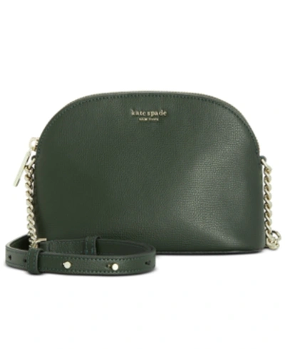 Kate Spade New York Sylvia Small Dome Leather Crossbody In Deep Evergreen/gold