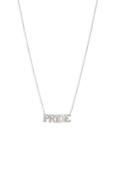 Anzie Typewriter Pride Pendant Necklace In Silver/ Sapphire