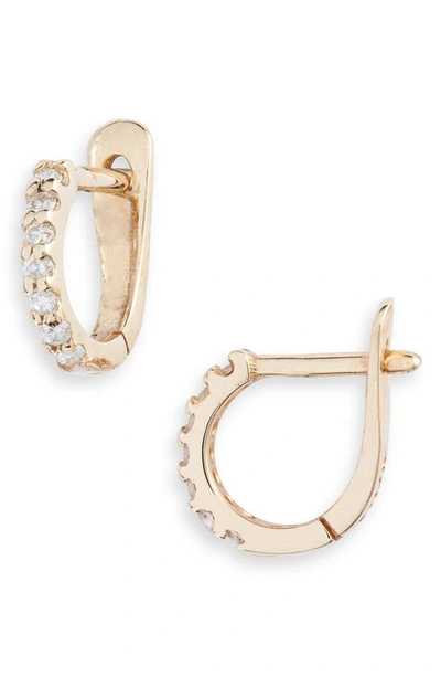 Anzie Cleo Pavé Diamond Huggie Hoop Earrings In Gold/ Diamond