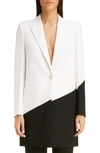 GIVENCHY LONG BICOLOR WOOL BLAZER,BW309E1009