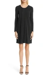 EMPORIO ARMANI LONG SLEEVE PLEATED DRESS,6G2A8F2JDCZ0999
